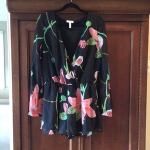 Black Floral Romper